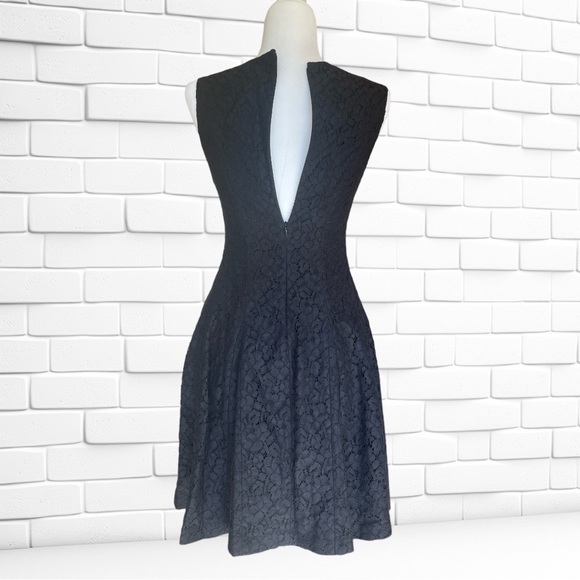 DEREK LAM IO CROSBY SLEEVELESS BLACK V-NECK LACE DRESS, Size 2 THIS ONE IS EUC! - Picture 3 of 3